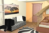 Интерьер комнаты в стиле сафари